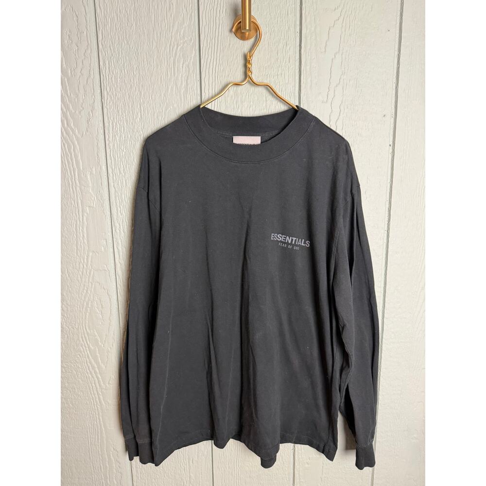 Fear Of God Essentials Crewneck Long Sleeve, Black Large